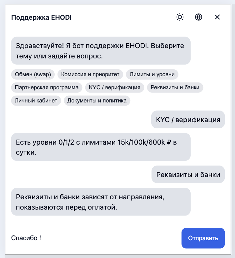Поддержка EHODI всегда рядом